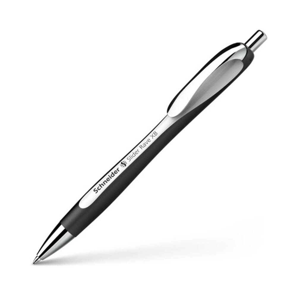 Schneider Slider Rave Retractable Viscoglide Ballpoint Pen, White & Black XB