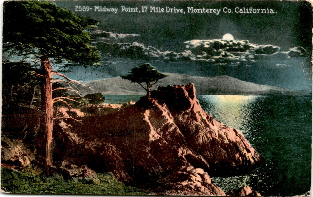 Midway Point, 17 Mile Drive, Monterey Co. California, Carmel by the Postcard