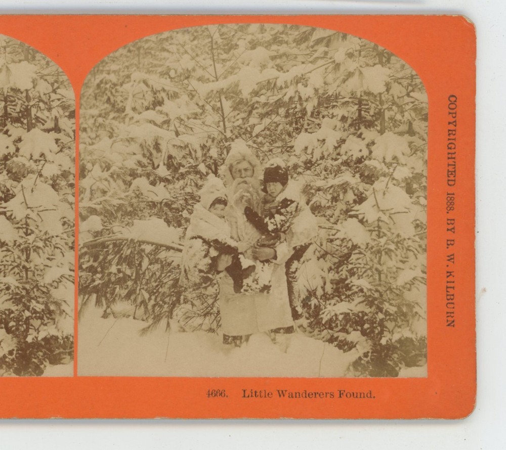 Little Wanderers Found Winter Children Genre Kilburn Stereoview