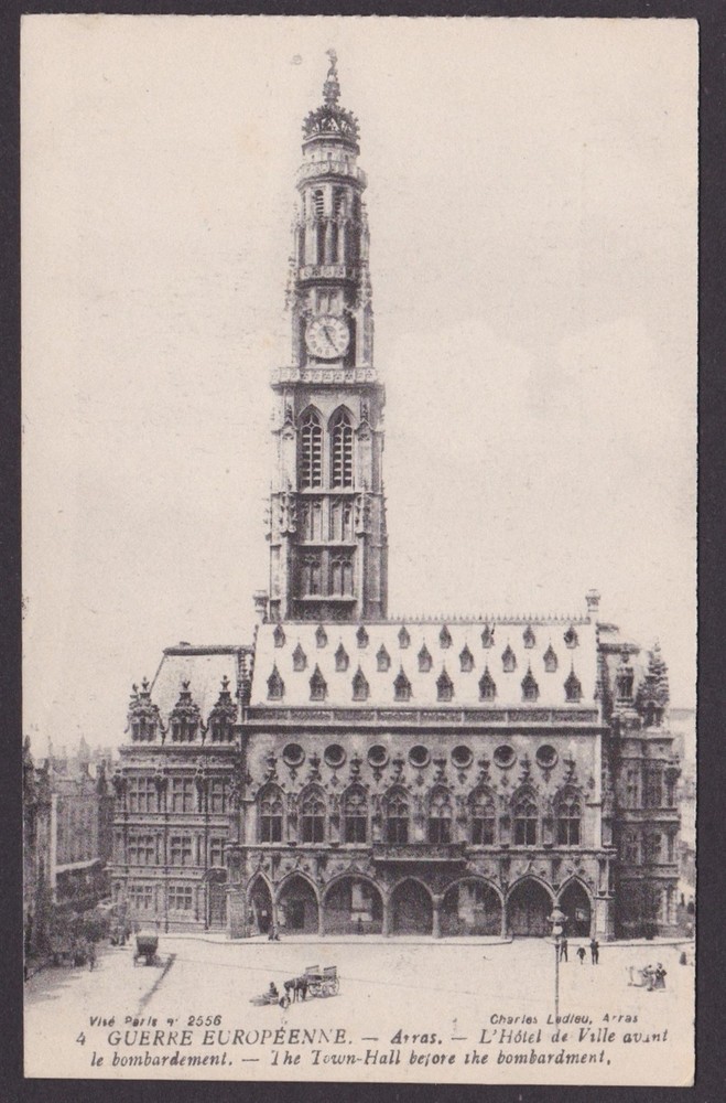 FRANCE, Postcard, Arras, The Town-Hall before the bombardment, WWI