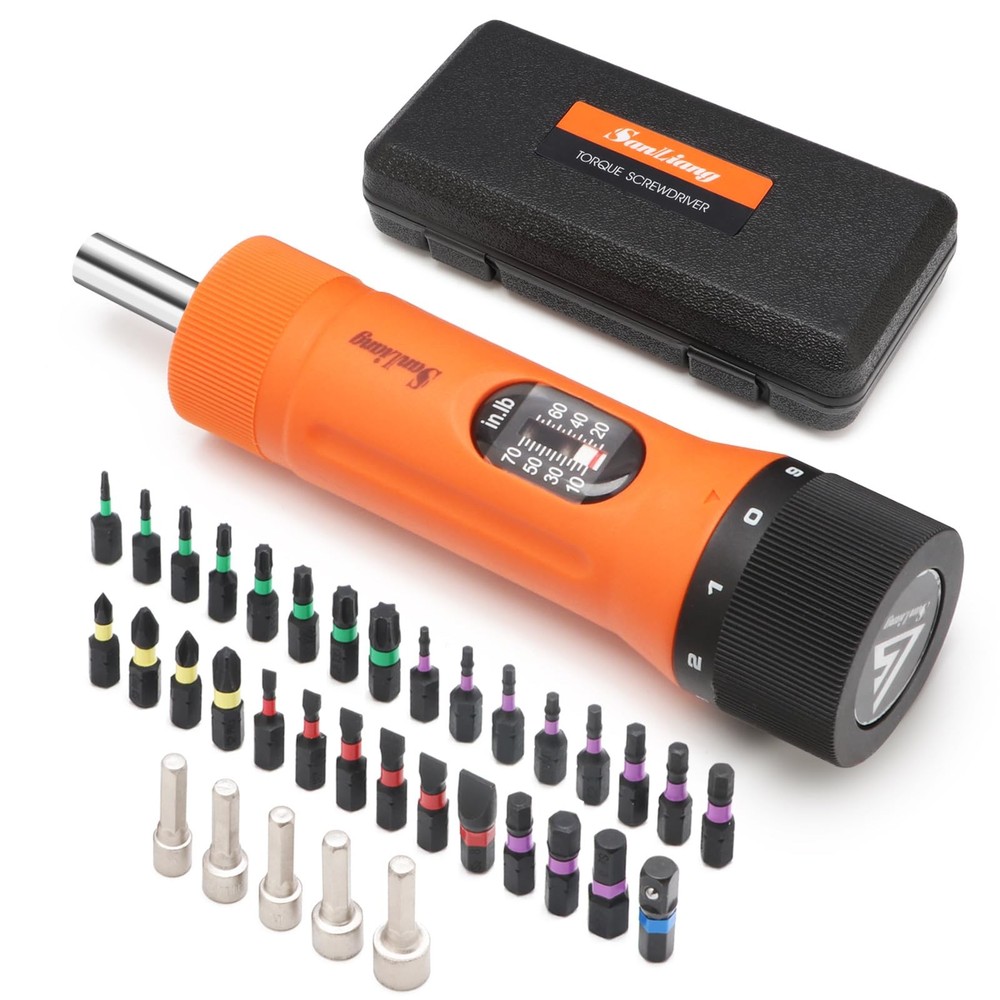 36Pcs Torque Screwdriver Set 10-70 Inch lbs with 29 S2 Bits
