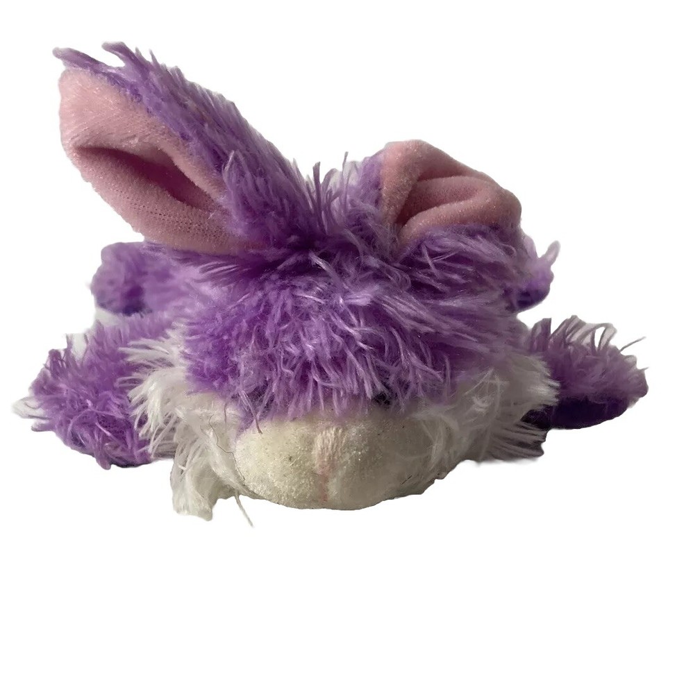 Purple  easter bunny Pink Ears  plush 8” Fuzzy Unbranded