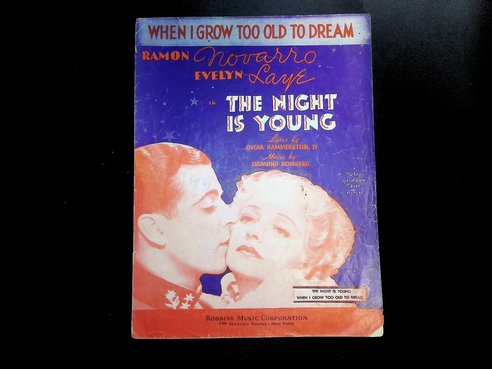 When I Grow Too Old To Dream Sheet Music 1935 The Night Is Young Romberg P/V/G