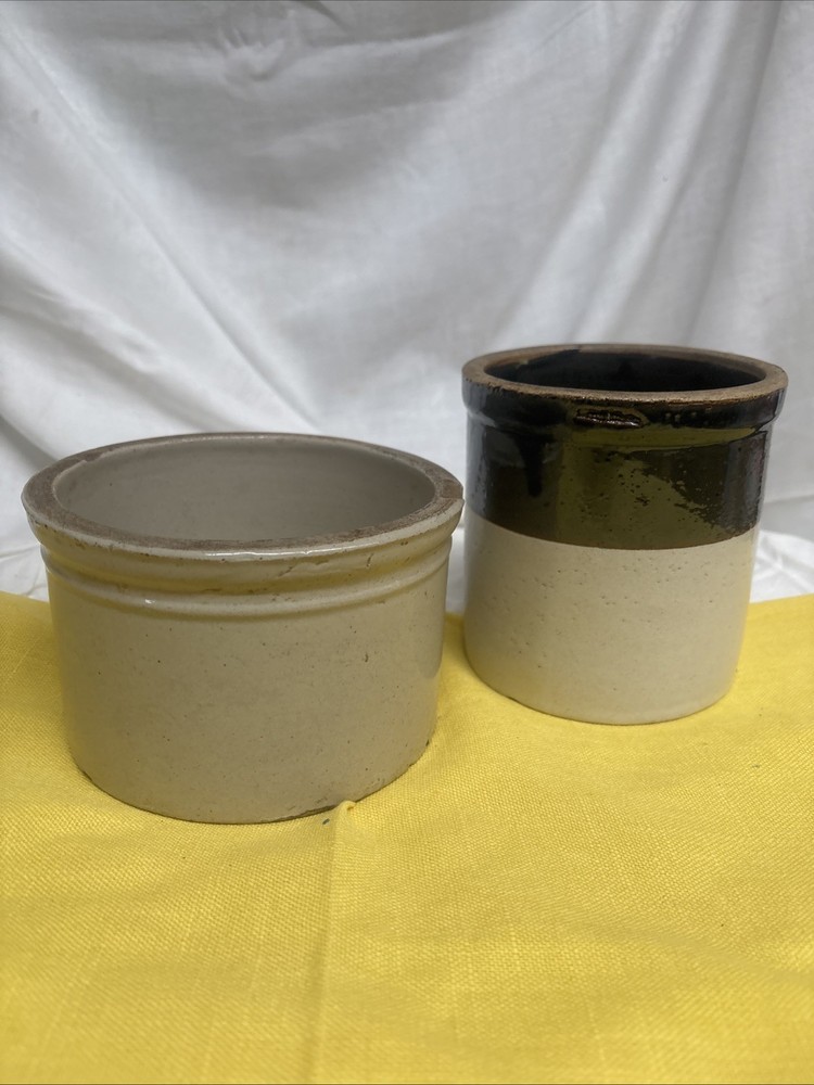 2 Antique Stoneware Crocks