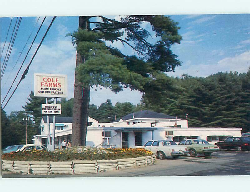Unused Pre-1980 OLD CARS & COLE FARMS RESTAURANT Gray Maine ME v6034@