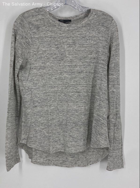 Vince Womens Gray Heather Round Neck Long Sleeve Pullover T-Shirt Size Small