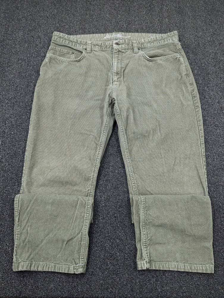 Eddie Bauer Men's Straight Fit Green Corduroy Pants 40x30