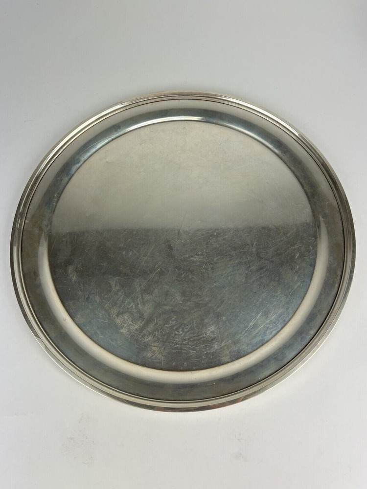 Vintage Sterling Silver Kirk Plain Round #4114 Tray - 14