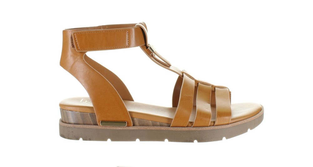 Franco Sarto Womens Dasana Brown Ankle Strap Heels Size 9 7824551