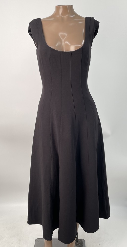 Staud Women's Jersey Dress Black Size 2 Charlotte Scoop-Neck Effortless Fabric