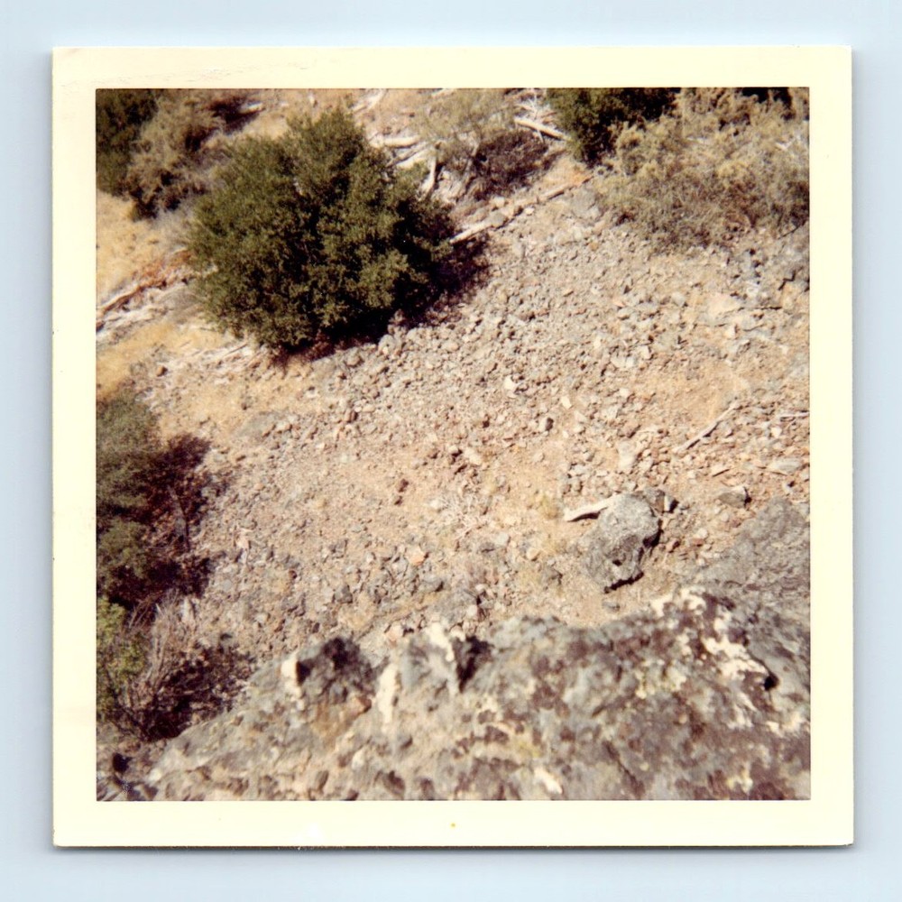 Old Vintage Square Color Photo LANDSCAPE ROCK CLIFF 1969 SNAPSHOT PICTURE