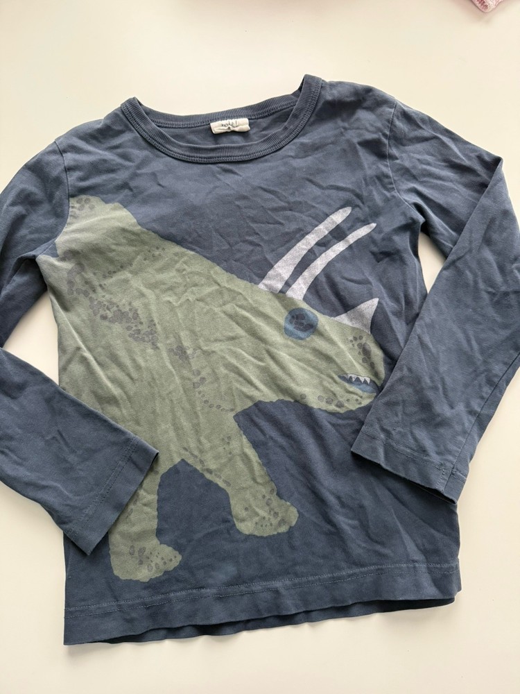 Mini Boden Boys Long Sleeve Dinosaur Shirt Size 5 6Y