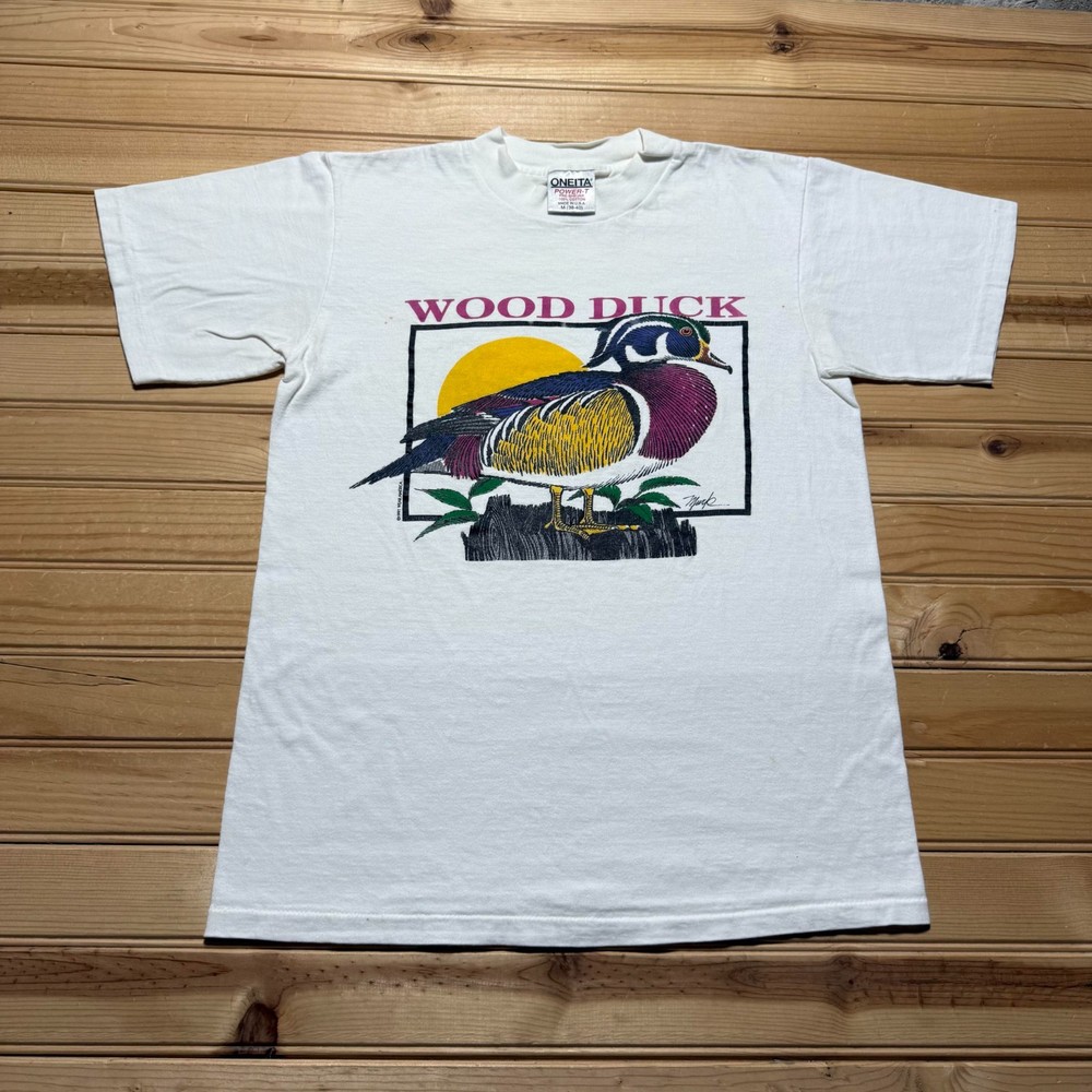 Vintage 1991 Wood Duck Nature Wildlife Murk Single Stitch T-Shirt USA - Medium