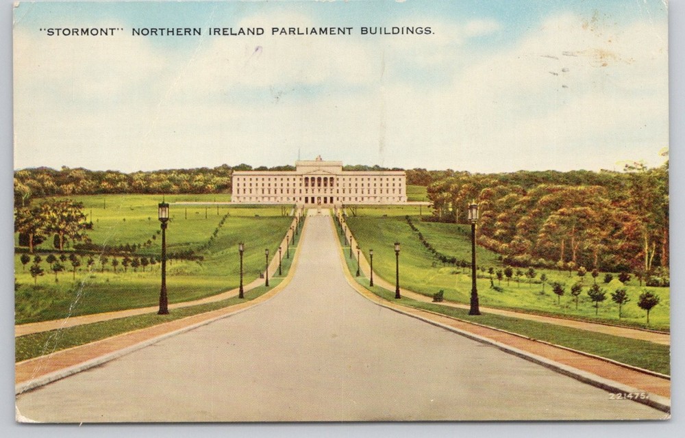 1954 Stormont Parliament Buildings Belfast Northern Ireland Postcard Posted