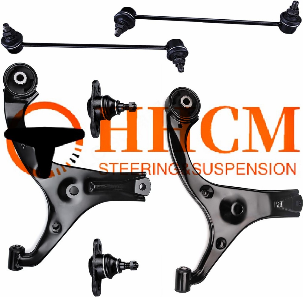 6PC Front Lower Control Arm Ball Joint Sway for 2006-2011 Hyundai Accent Kia Rio