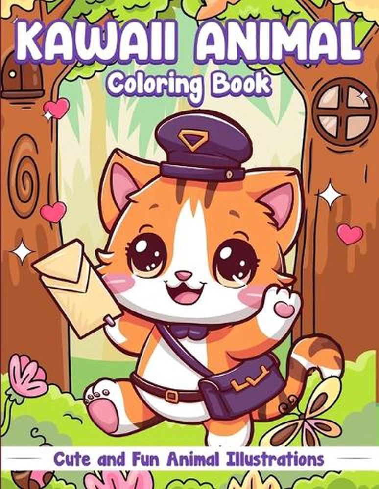 Kawaii Animal Coloring Book: Fun and Easy Coloring Pages Featuring Cute and Ador