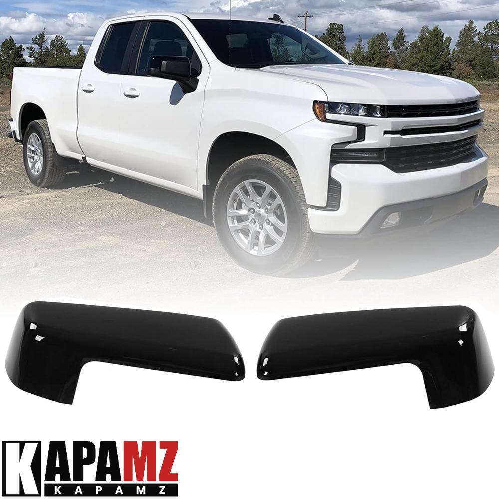 Black Dircet Replacement Mirror Cap Cover For Chevy Silverado 1500 2019-2023 24