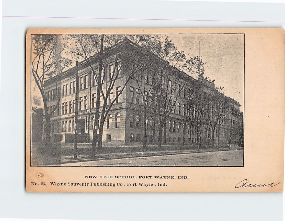Postcard New High School Fort Wayne Indiana USA