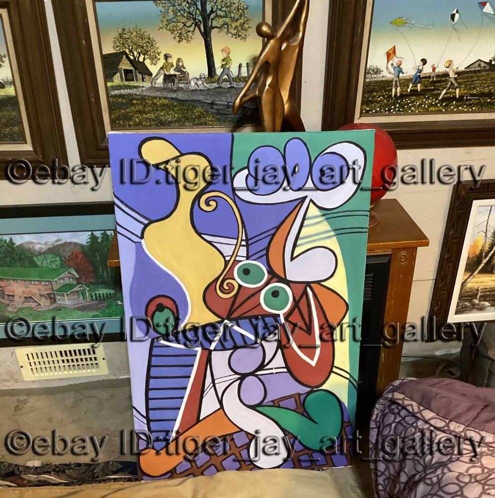 Abstract Oil Painting Original Hand Painted Signed Wall Art Poster Decoration-image