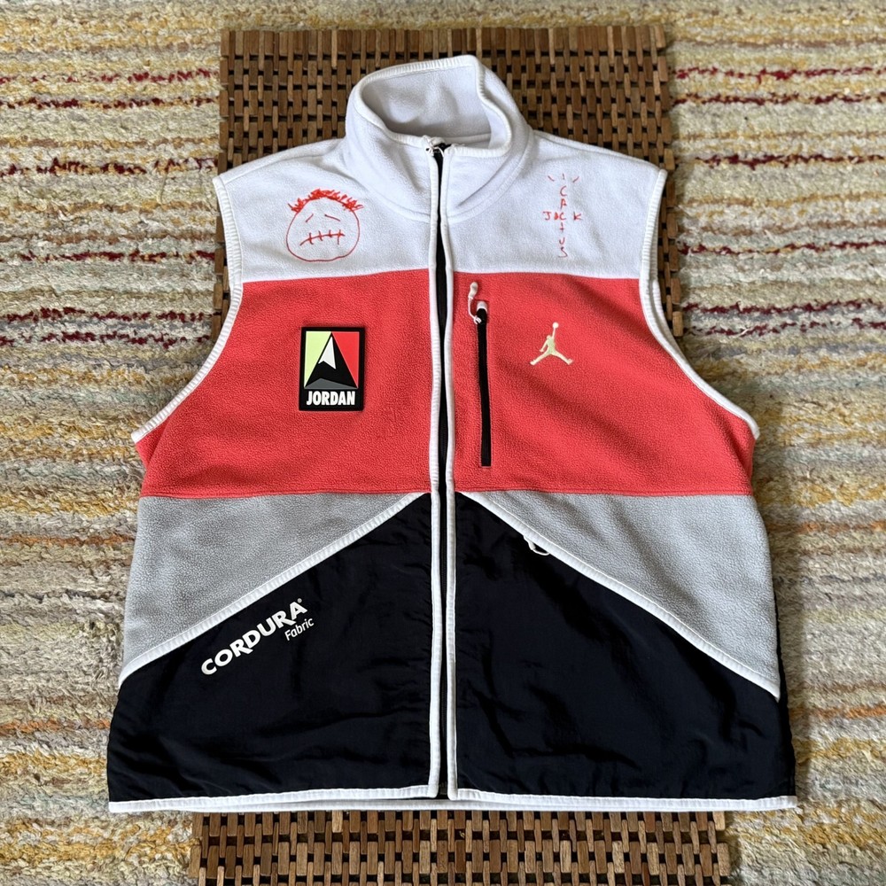 Nike Air Jordan x Cactus Jacket Fleece Graphic Print Vest Men's Size XL