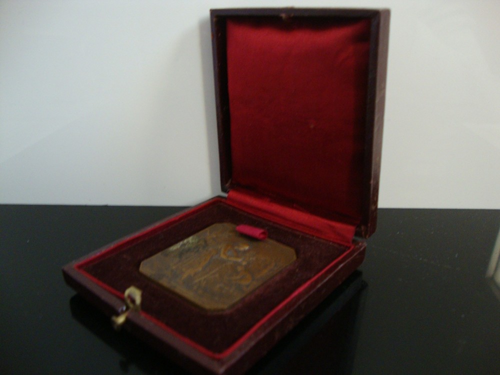 FRANCE 1924 H DUBOIS EXPOSITION D'ARBORICULTURE ERSTEIN Bronze Medal Leather Box