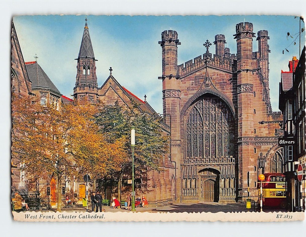 Postcard West Front Chester Cathedral Chester England