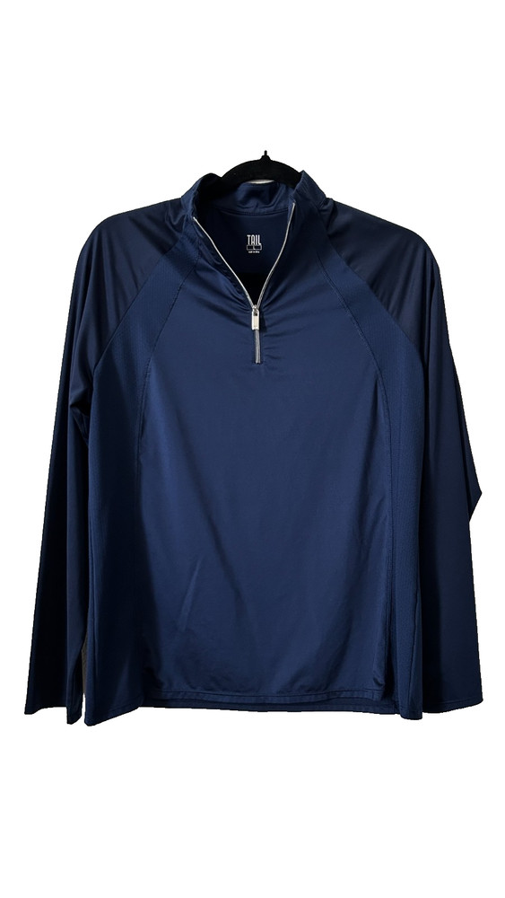 Tail Essentials Imelda 3/4 Zip Long Sleeve Top Women's Large Navy Blue UPF 50+