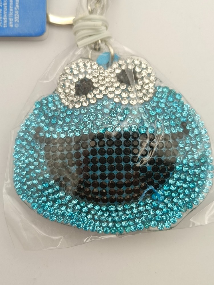Sesame Street Cookie Monster Rhinestone Crystal Keychain 2024 Licensed New