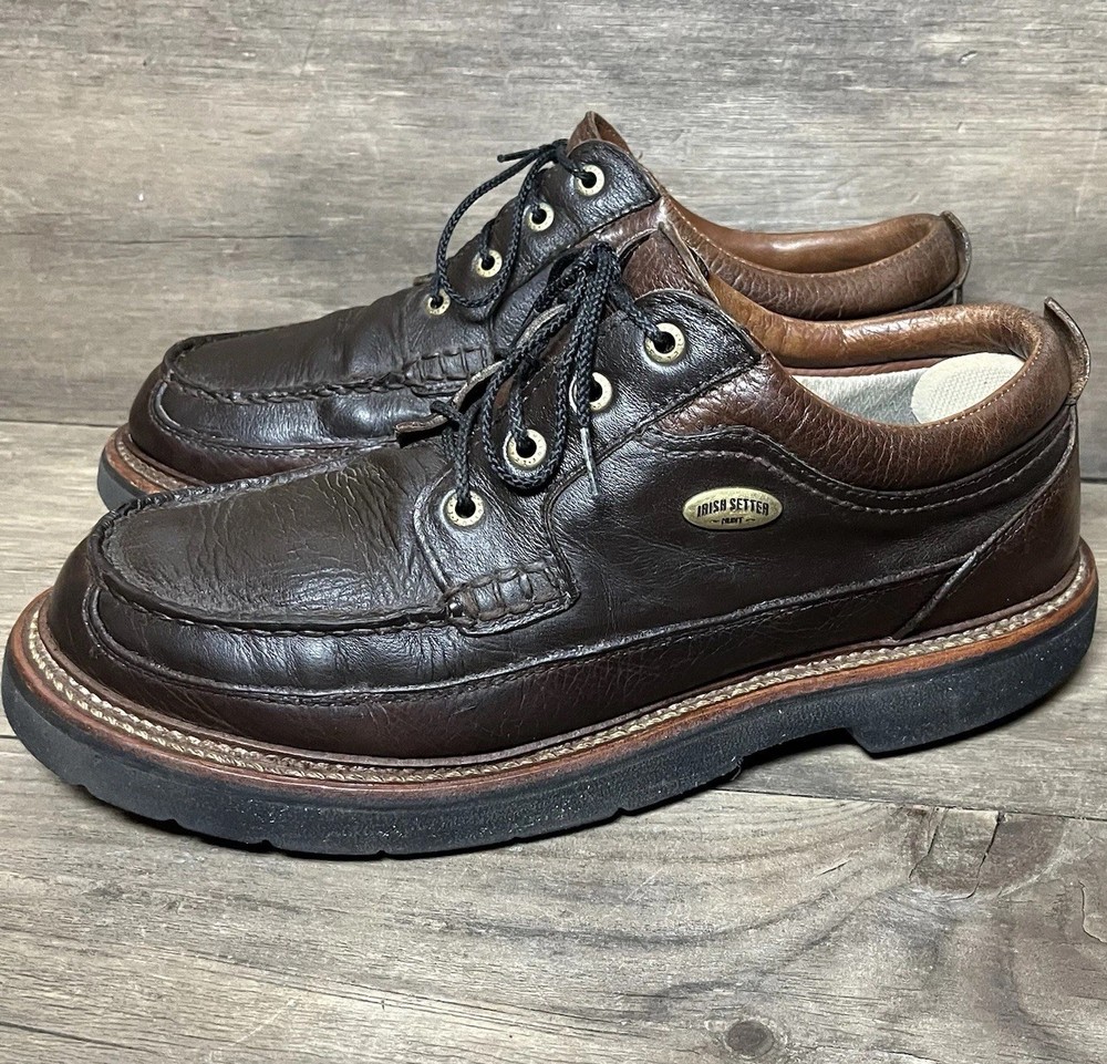 Red Wing Irish Setter 1859 Men 12D Brown Leather Moc Toe Work Boots Lace Up