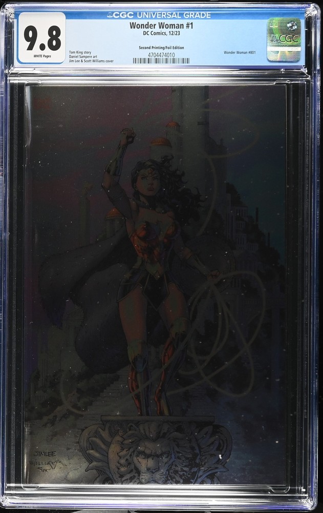 Wonder Woman 1 CGC 9.8 Second Printing/Foil Edition Jim Lee Cover