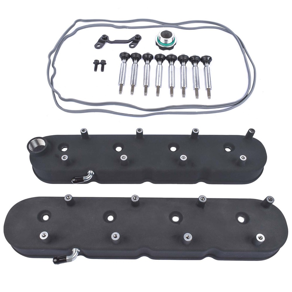 Black Cast Aluminum Tall LS Covers with Coil Mounts For GM For LS1 For LS3