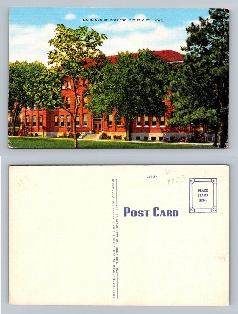 Sioux City, IA-Iowa, Morningside College Old Campus View, Vintage Postcard