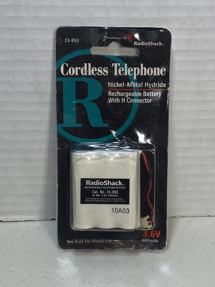 RadioShack Cordless Telephone Nickel Metal Hydride Rechargeable Battery 3.6V New