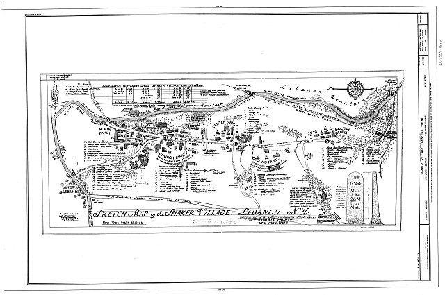 Photo:Shaker Village (Sketch Map),New Lebanon,Columbia County,NY