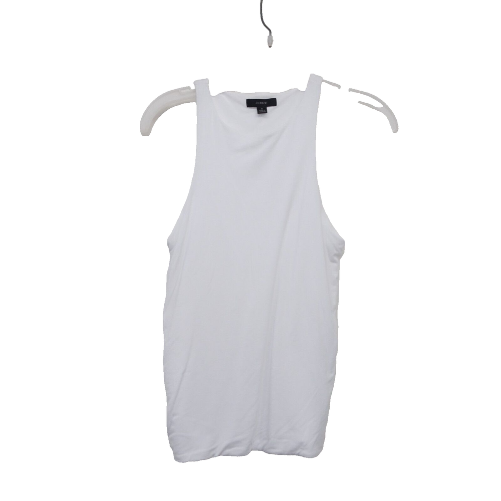 J. Crew Womens White Form Knit High Neck Casual Cutaway Tank Top Size XS