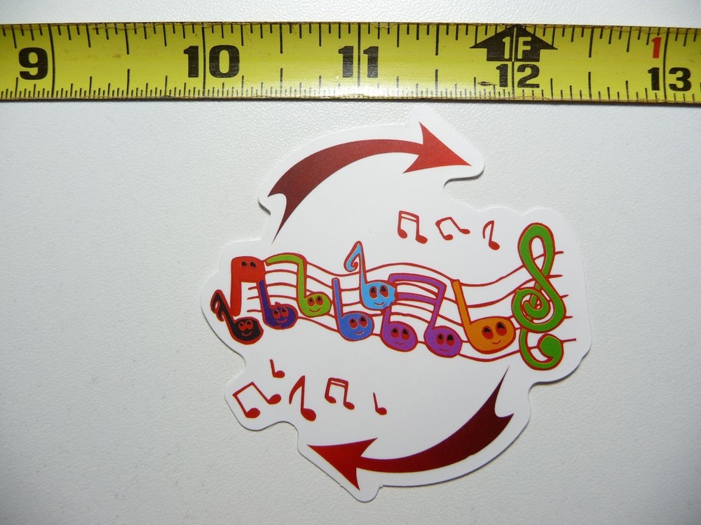 Happy Music Notes Arrows Sticker Decal for Musicians and Bands