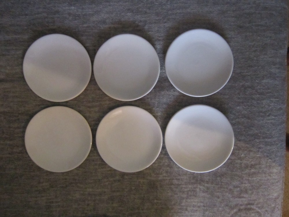 Pampered Chef 6-Piece White 6-Inch Appetizer Plate Set 1807