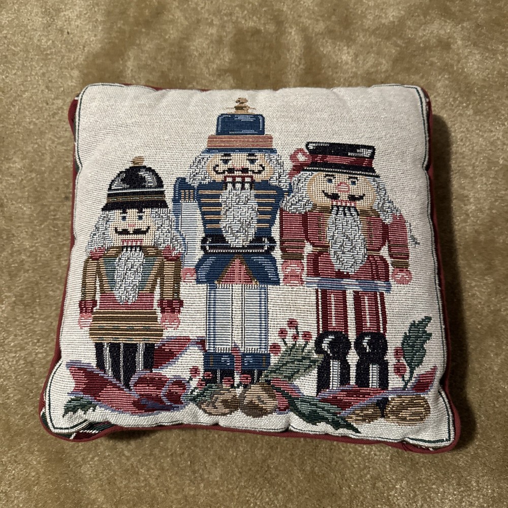 Nutcracker Embroidered Throw Accent Pillow Christmas Decor-image