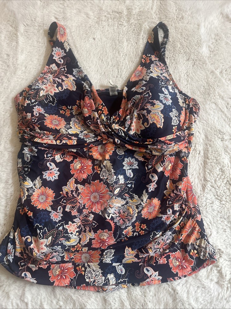 Sea Level Floral Tankini Swim Top Women’s Size 16 Multicolor