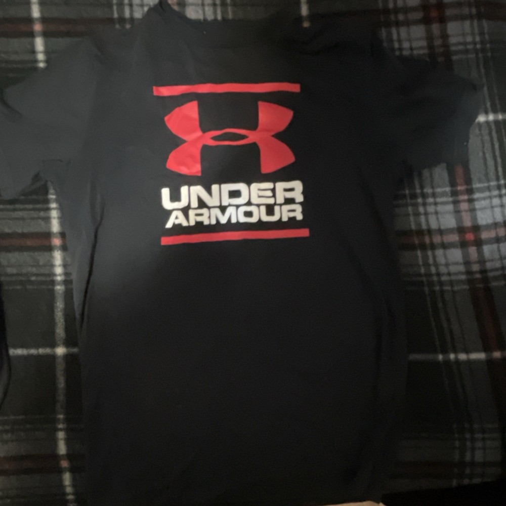 Under Armour Men's Black Graphic Logo Cotton T-Shirt Size S Short Sleeve