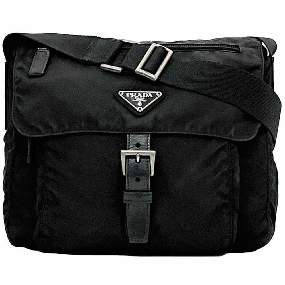 RARE PRADA Black Nylon Shoulder Bag Crossbody Tessuto BT8994 Used PRA