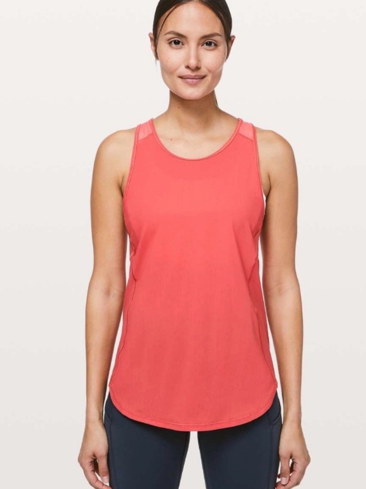 Lululemon Sculpt Tank II Poppy Coral Size 10 Run Athletic Mesh