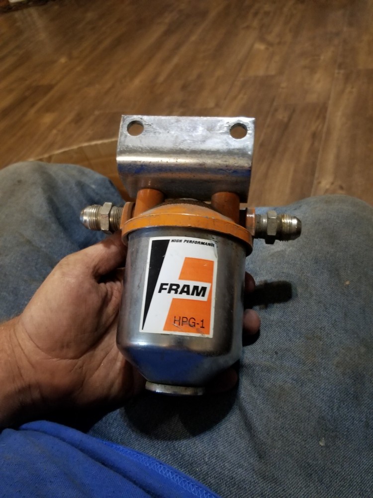 Fram HPG-1 Vintage Canister Type Fuel Gas Filter w/ Bracket - 041126