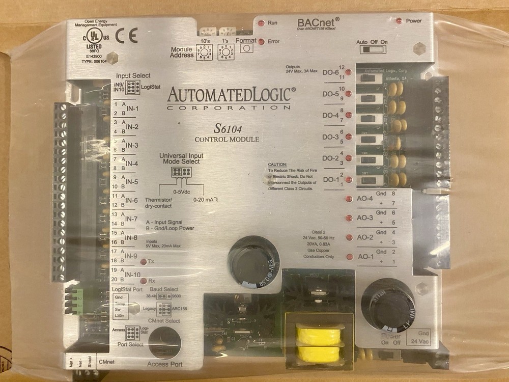 **NEW** Automated Logic S6104 Control Module Original packaging and plastic Seal