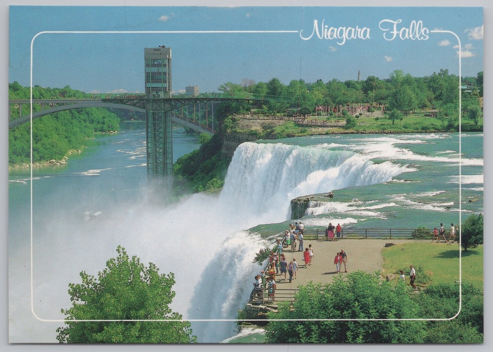 State View~Air View Niagara Falls & Observation Tower~Continental Postcard