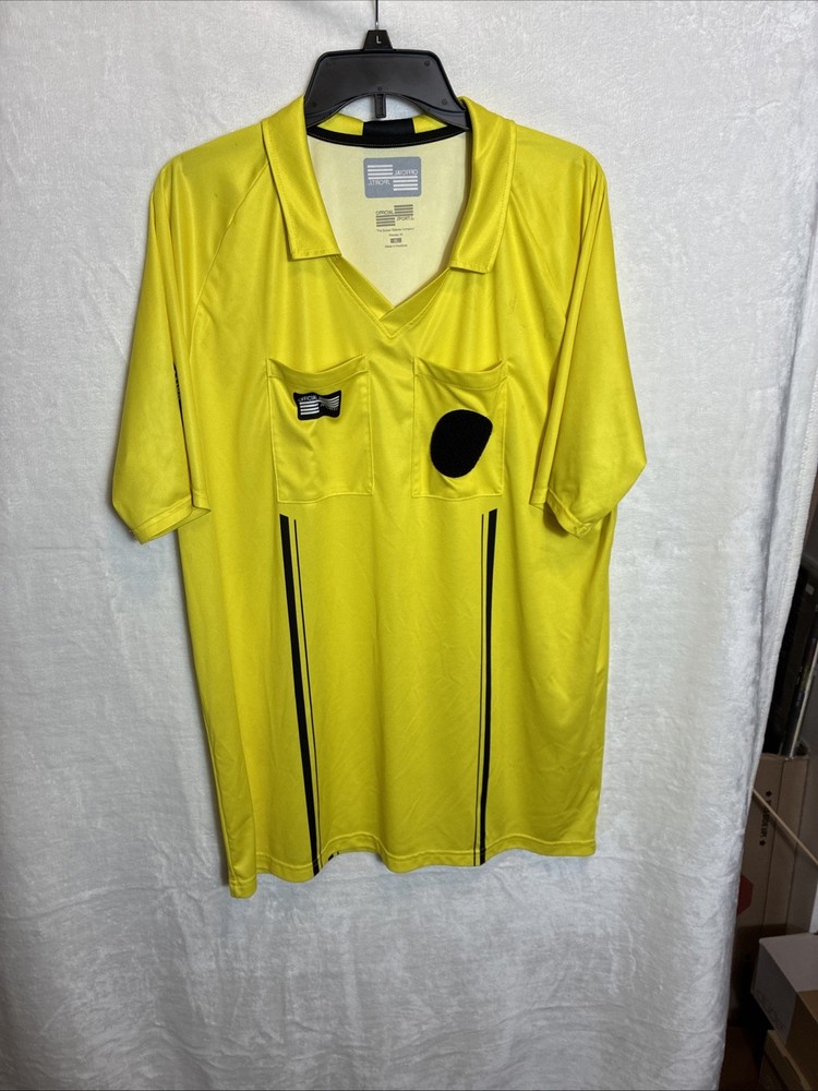 SCORE  Soccer Referee Uniform Shirt Yellow Mens XL GUC