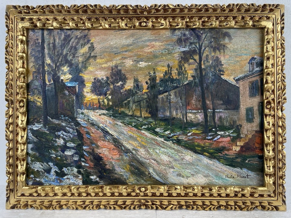 Claude Monet Oil On Canvas (Handmade) signed and stamped Framed