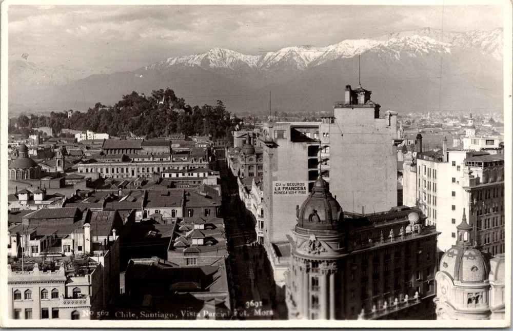 Dr Jim Stamps Postcard Real Photo Santiago Chile Panorama