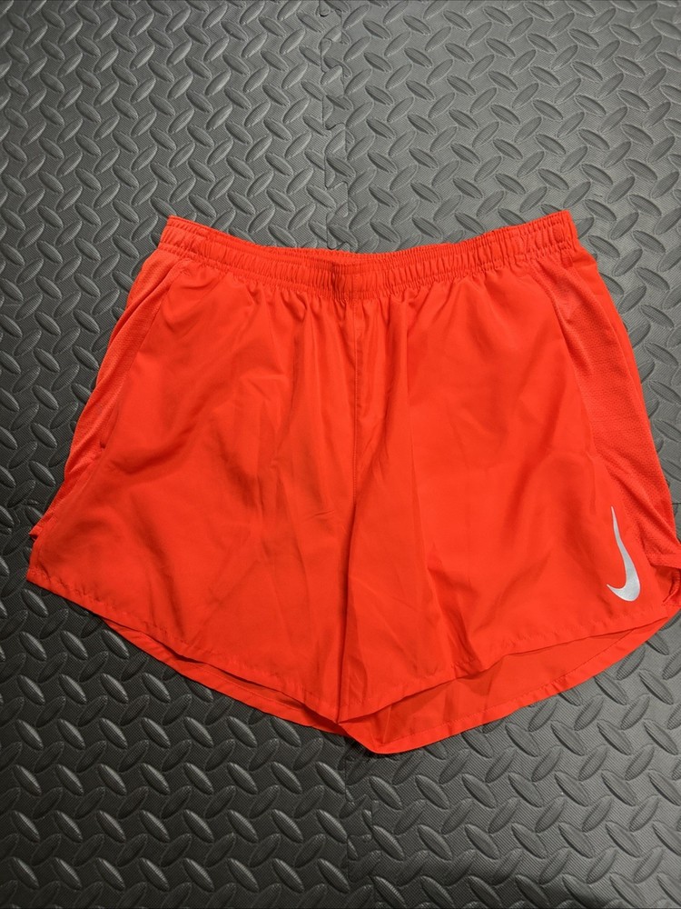 Nike Men's Red Dri-Fit Running Shorts with Brief Liner Size Large 4.5” Inseam