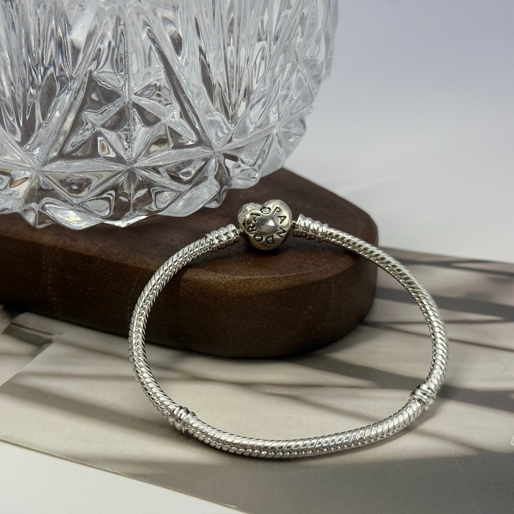 Pandora ALE Sterling Silver 925 European 3mm Snake 7.5' In Barrel Clasp Bracelet